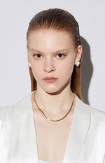 Load image into Gallery viewer, Gold Plated Double Herringbone + Fine Chain Necklace