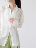 Load image into Gallery viewer, Classic Oversized Tencel Pocket Shirt in White