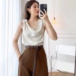 Load image into Gallery viewer, Oatlands Satin Drape Top in Champagne