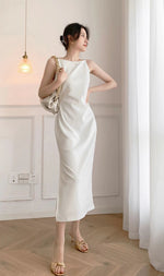 Load image into Gallery viewer, Norfolk Cami Midi Dress in White