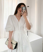 Load image into Gallery viewer, Gracie White Midi Dress