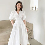 Load image into Gallery viewer, Gracie White Midi Dress