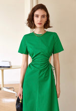 Load image into Gallery viewer, Zave Side Cutout Midi Dress in Green