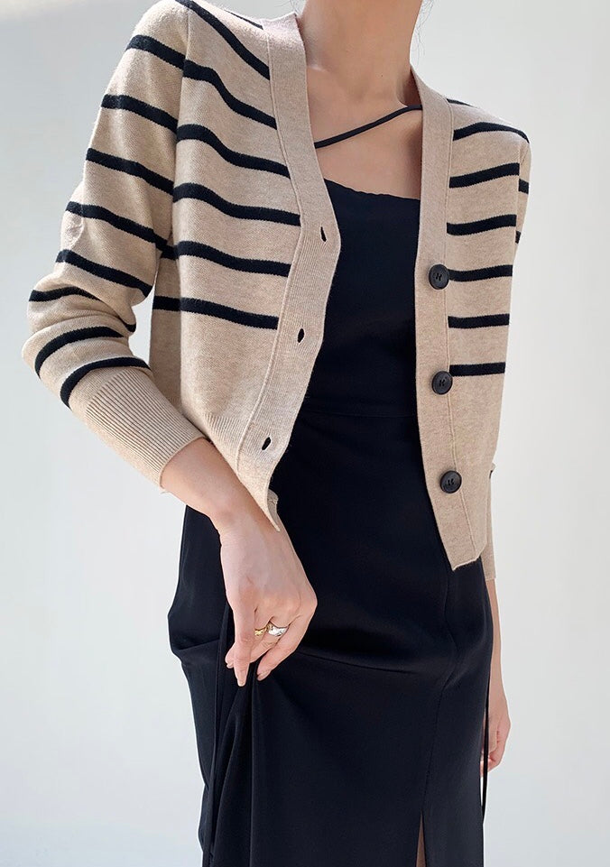 Louis Vuitton Women's Escale Striped V-Neck Button Cardigan