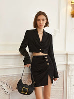 Load image into Gallery viewer, Spritz Tailored Slit Mini Skirt