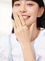 Load image into Gallery viewer, White Gold Rainbow Bead Ring