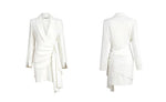 Load image into Gallery viewer, Amber Tailored Suit Dress in White