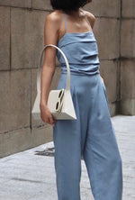 Load image into Gallery viewer, Tencel Blend Halter Pocket Maxi Jumpsuit in Blue