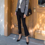 Load image into Gallery viewer, Friar Black Trumpet Tailored Trousers