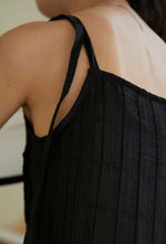 Load image into Gallery viewer, Tencel Blend Wrap Tie Sleeveless Top in Black