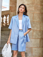 Load image into Gallery viewer, Aria Short Suit Blazer - Periwinkle