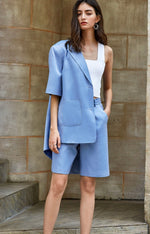 Load image into Gallery viewer, Aria Short Suit Blazer - Periwinkle