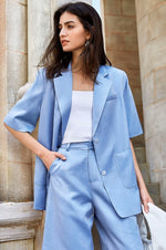 Load image into Gallery viewer, Aria Short Suit Blazer - Periwinkle