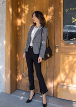 Load image into Gallery viewer, Friar Black Trumpet Tailored Trousers