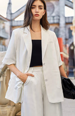 Load image into Gallery viewer, Aria Short Suit Blazer - Snowflake