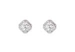 Load image into Gallery viewer, Silver Diamante Square Stud Earrings