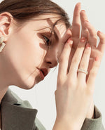 Load image into Gallery viewer, Silver Crystal Cluster Open Ring