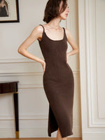 Load image into Gallery viewer, Miela Knitted Wool Blend Cami Slip Dress - Green