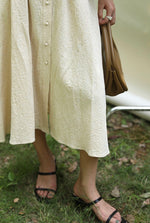 Load image into Gallery viewer, Textured Button Cami Midi Dress in Cream