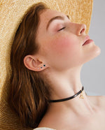 Load image into Gallery viewer, Set of 6 Silver Black Round + Diamante Stud Earrings