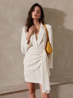 Load image into Gallery viewer, Amber Tailored Suit Dress in White