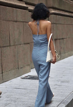 Load image into Gallery viewer, Tencel Blend Halter Pocket Maxi Jumpsuit in Blue