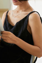 Load image into Gallery viewer, Tencel Blend Wrap Tie Sleeveless Top in Black