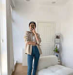 Load image into Gallery viewer, Classic Knitted Zip Sweater in Beige