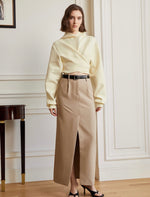 Load image into Gallery viewer, Nouvelle Tailored High Slit Maxi Skirt