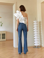 Load image into Gallery viewer, Dasha High Rise Panel Slit Stretch Flare Jeans