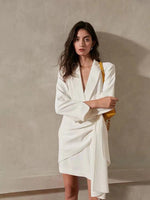 Load image into Gallery viewer, Amber Tailored Suit Dress in White