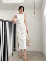 Load image into Gallery viewer, Norfolk Cami Midi Dress in White