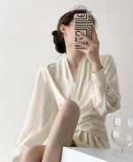 Load image into Gallery viewer, Tigre Crossover Gather Dress in Cream