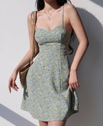 Load image into Gallery viewer, Misty Floral Cami Tie Strap Mini Dress in Green
