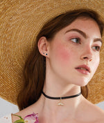 Load image into Gallery viewer, Set of 6 Silver Black Round + Diamante Stud Earrings