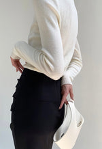 Load image into Gallery viewer, Cutout Cheongsam Long Sleeve Top in Cream