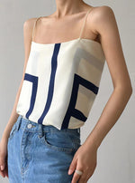 Load image into Gallery viewer, Printed Scarf Camisole Top in Cream