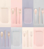 Load image into Gallery viewer, Reusable Wheat Straw Cutlery Set