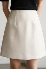 Load image into Gallery viewer, Classic Mid Waist Mini Shift Skirt in Cream
