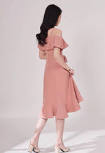 Load image into Gallery viewer, Xyla Ruffle Dress - Peach
