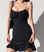 Load image into Gallery viewer, Midnight Tie Strap Cami Mini Dress