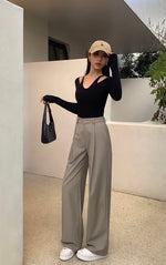 Load image into Gallery viewer, Classic Tailored Wide Leg Trousers in Khaki
