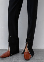 Load image into Gallery viewer, 2-Way Cuff Split Hem Trousers in Black