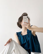 Load image into Gallery viewer, Ruffle Strap Tent Top in Blue