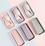 Load image into Gallery viewer, Reusable Wheat Straw Cutlery Set