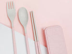 Load image into Gallery viewer, Reusable Wheat Straw Cutlery Set