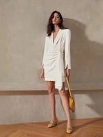 Load image into Gallery viewer, Amber Tailored Suit Dress in White