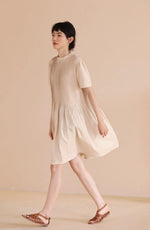 Load image into Gallery viewer, Tencel Pleated Dress in Beige