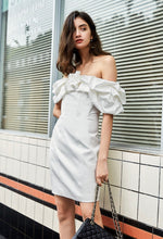 Load image into Gallery viewer, Adriana Off Shoulder Dress - White