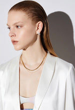 Load image into Gallery viewer, Gold Plated Double Herringbone + Fine Chain Necklace